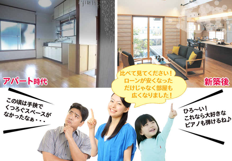 アパート時代との比較