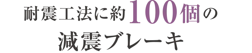 耐震工法に約100個の減震ブレーキ
