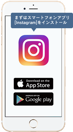 まずはスマートフォンアプリ[Instagram]をインストール